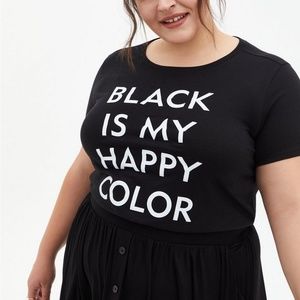 Torrid Slim Fit Crew Tee - My Happy Color Black (#043)